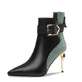 New European And American-style Fashionable Ankle Boots With Pointed Toes And Back Zippers