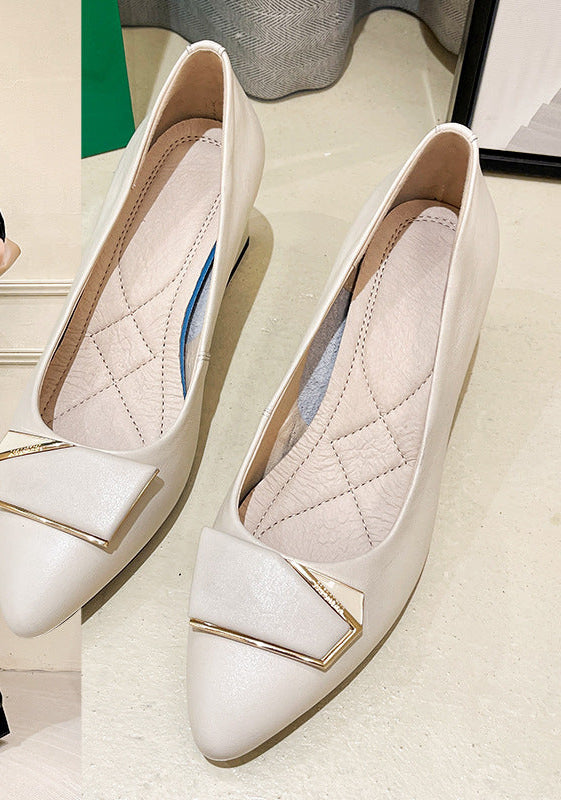 Thick Heel Shallow Shoes