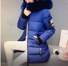 Slim thick cotton jacket large fur collar cotton suit