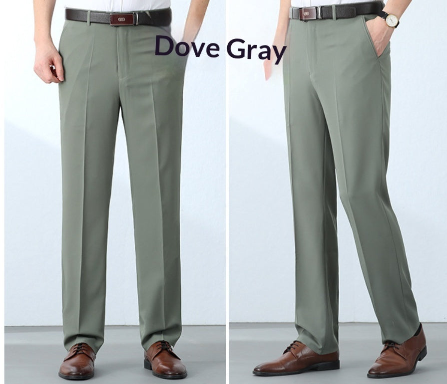 High-end Mens Lightweight Silk Pants For Middle-aged And Older Adults