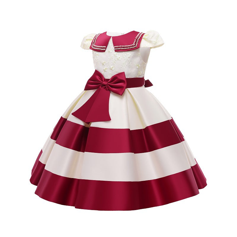 Spliced  Sleeves Princess Dress