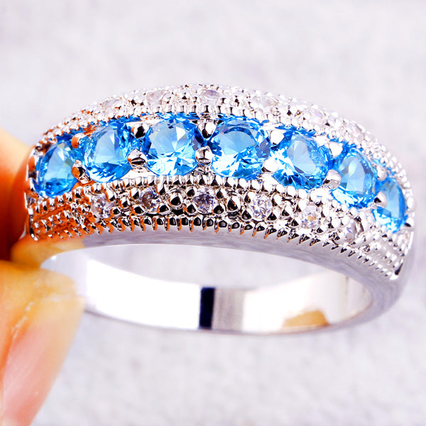 High quality zircon inlaid ring