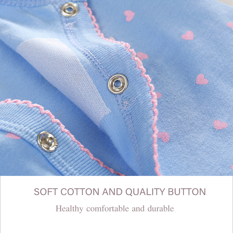Long-sleeved one-piece buttoned romper crawler