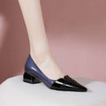 Casual Soft Leather Pointed Toe Low-Heel Shoes