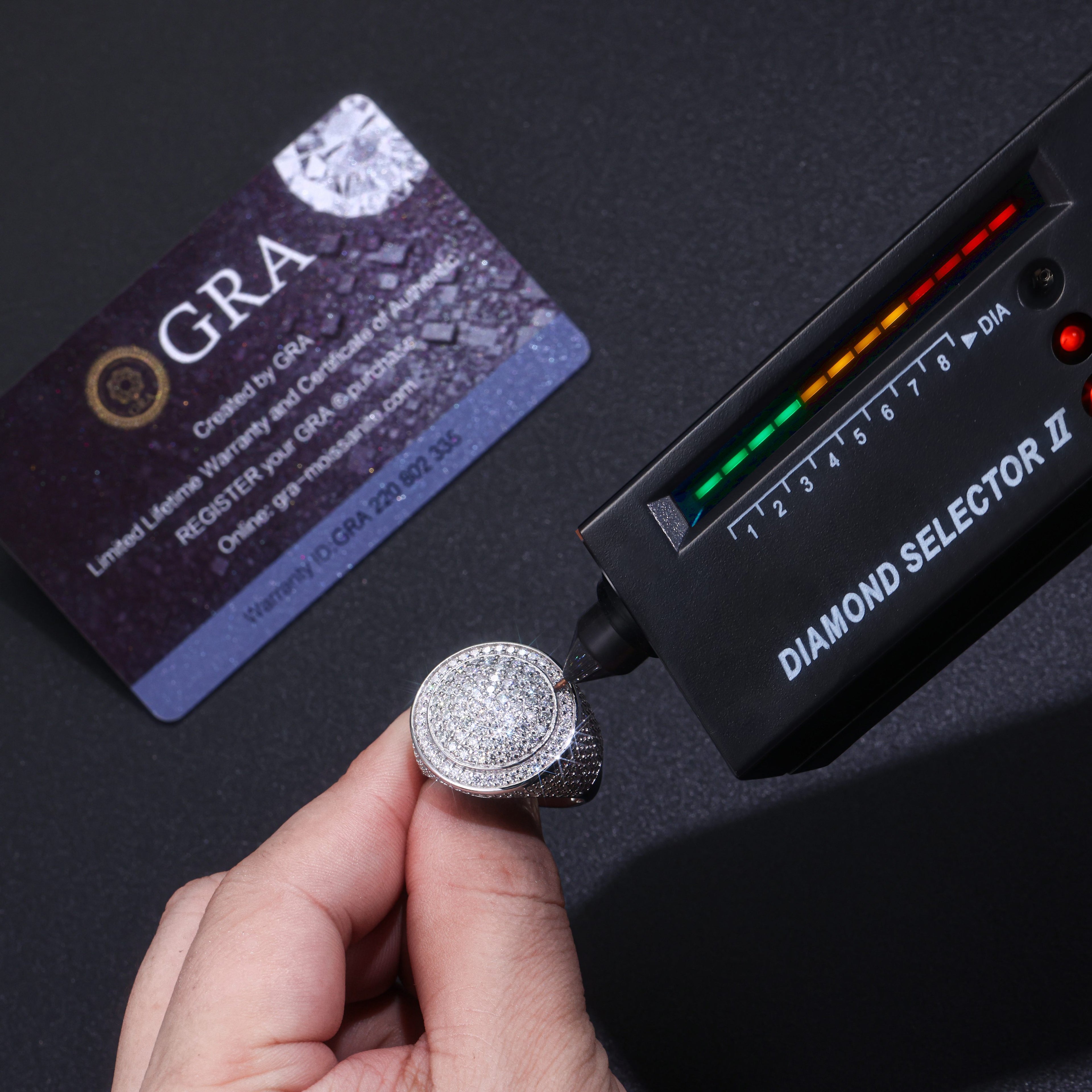 King of Hip-Hop Moissanite Men’s Ring – S925 Platinum Plated