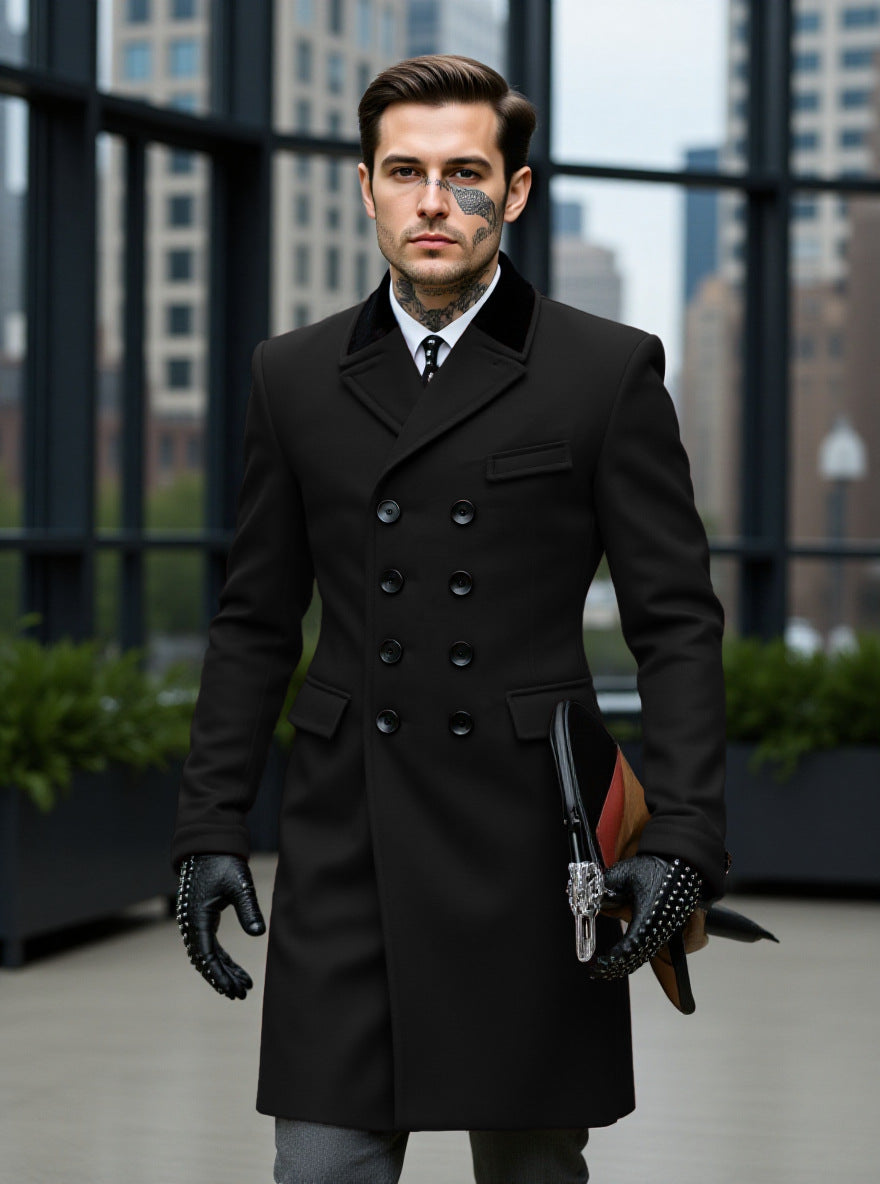 Mens Lined Wool Coat For Fall And Winter
