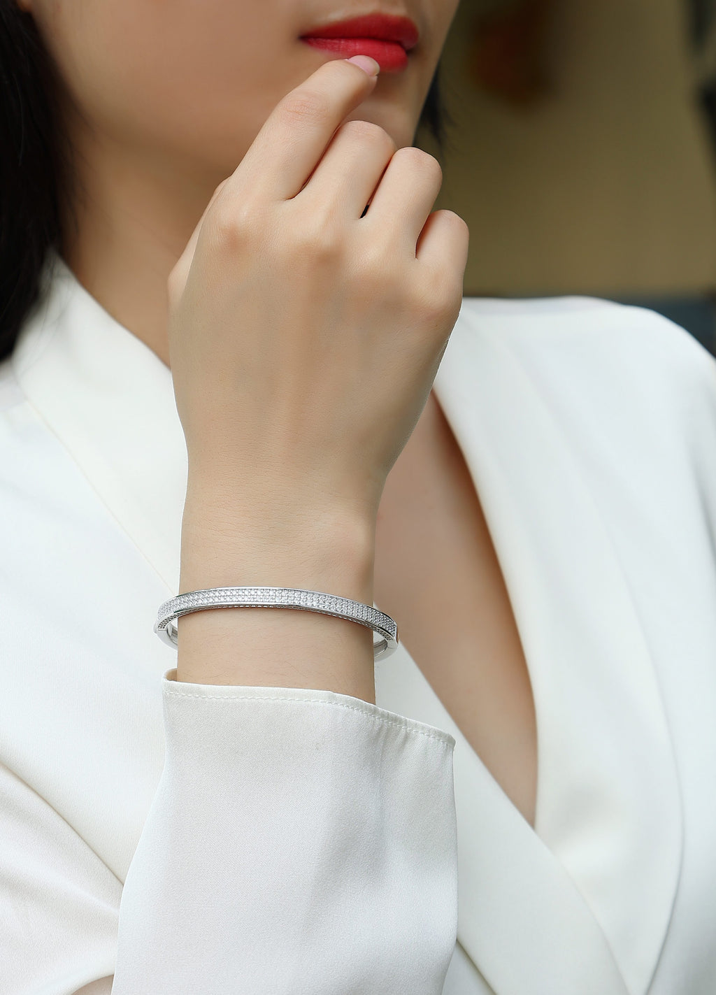 Cosmic Trajectory - Top-quality Moissanite Fashion Light Luxury Jewelry Silver Bracelet S925 Silver-plated Platinum