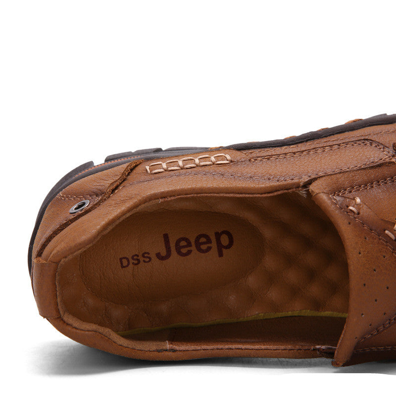 Top layer leather business casual shoes