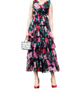 Rose print princess dress