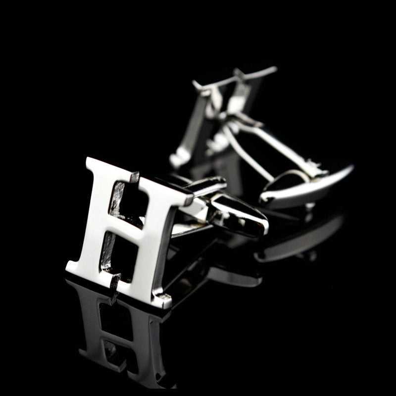 English alphabet cufflinks cuff nails men's French buttons