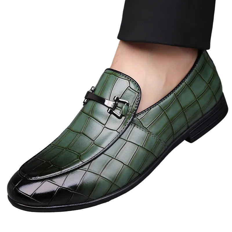 Men's Plaid Rubber Sole Lightweight Leather Shoes
