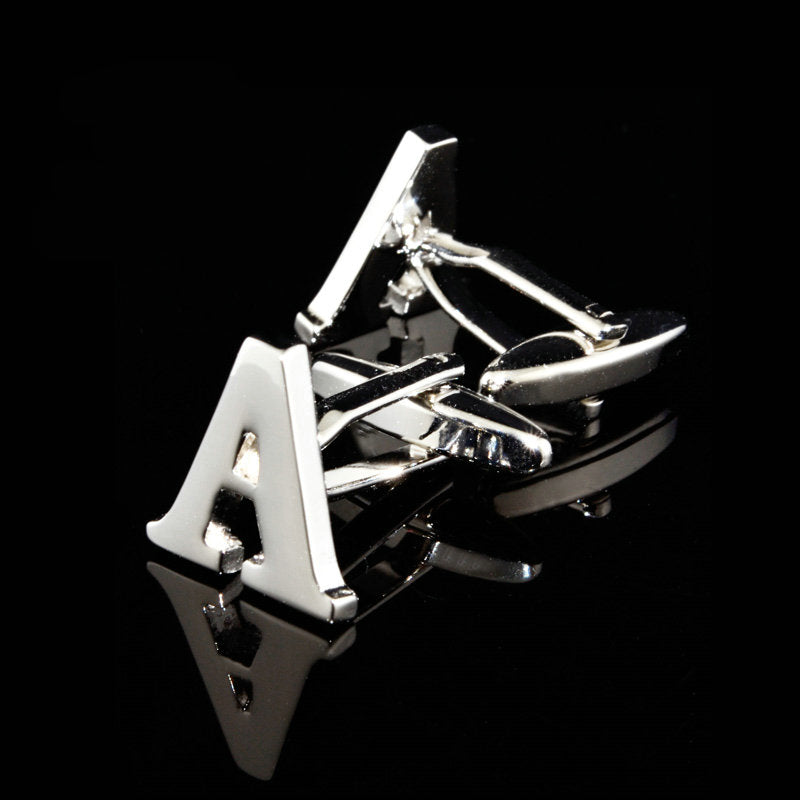 English alphabet cufflinks cuff nails men's French buttons