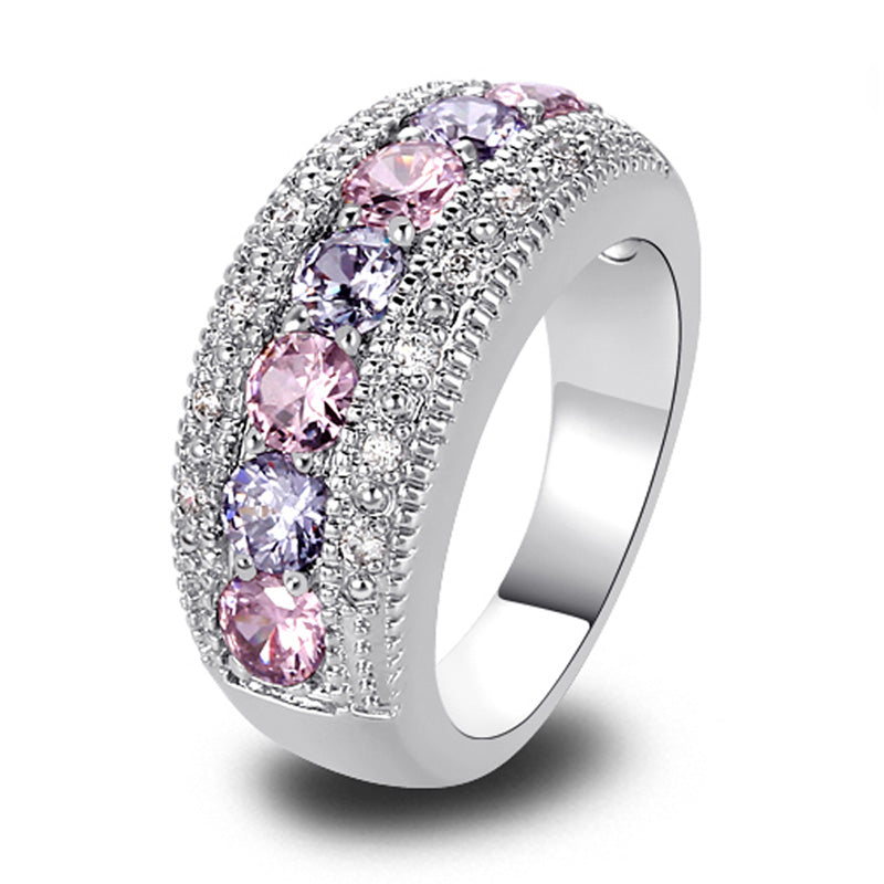 High quality zircon inlaid ring
