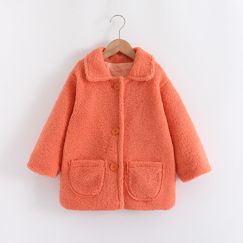 thickened Lamb Fur warm children's coat