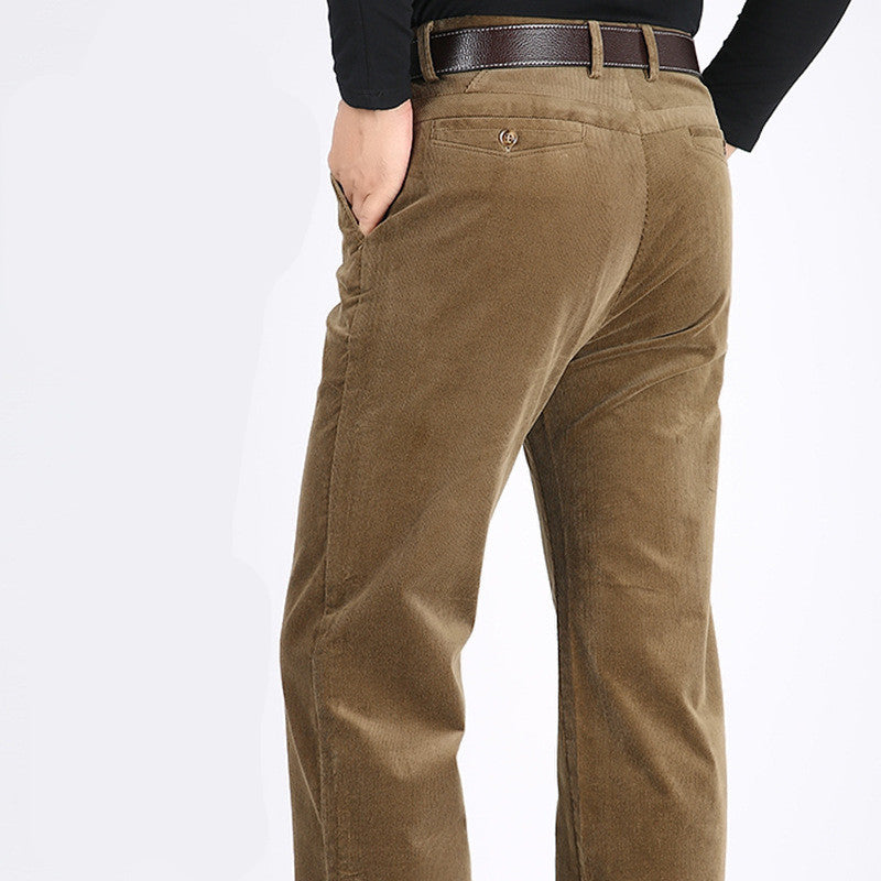 Men's corduroy pants loose and straight