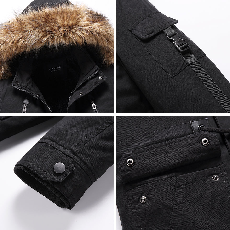 Men's mid-length cotton jacket