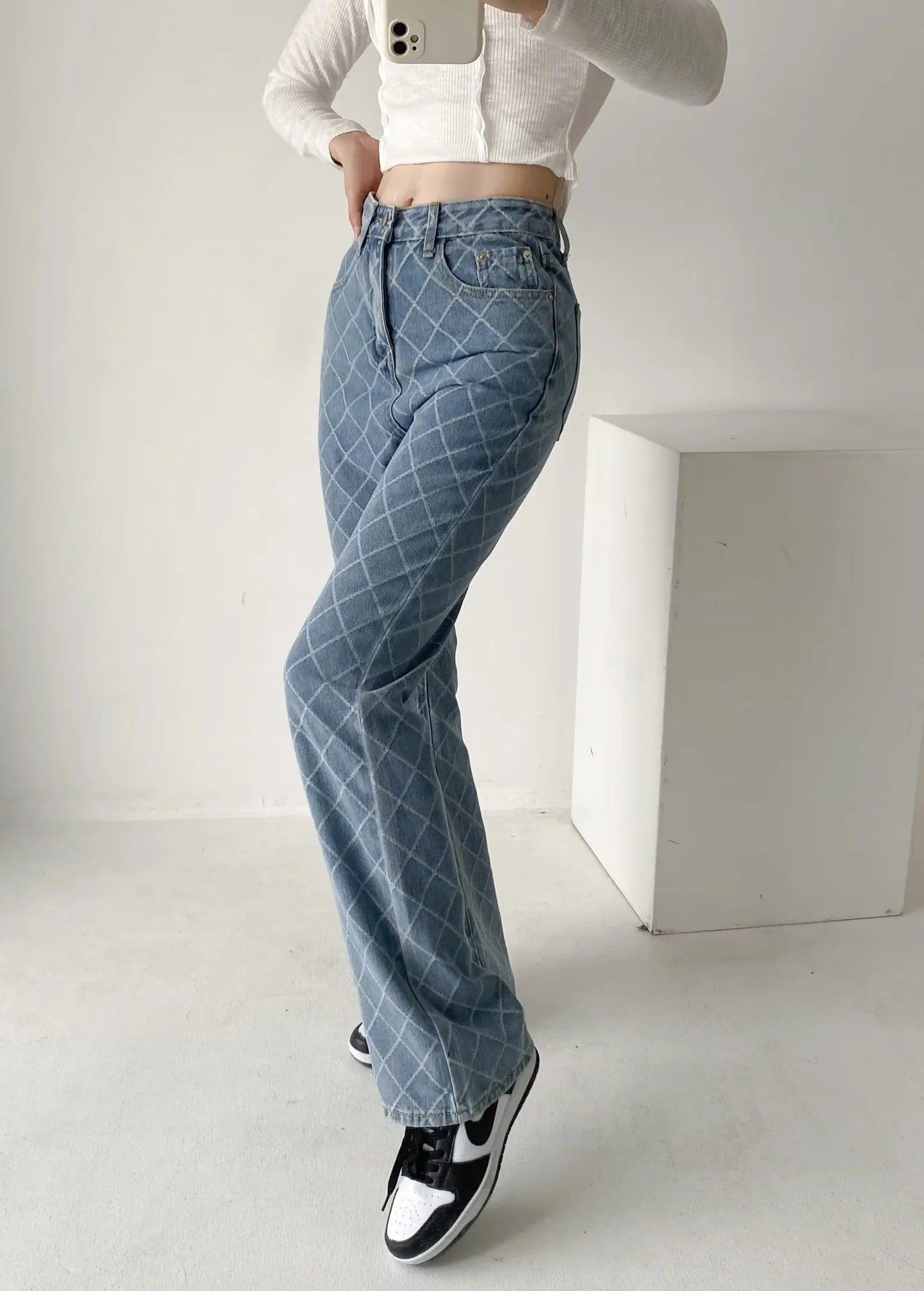 Retro Denim Boot-cut Pants