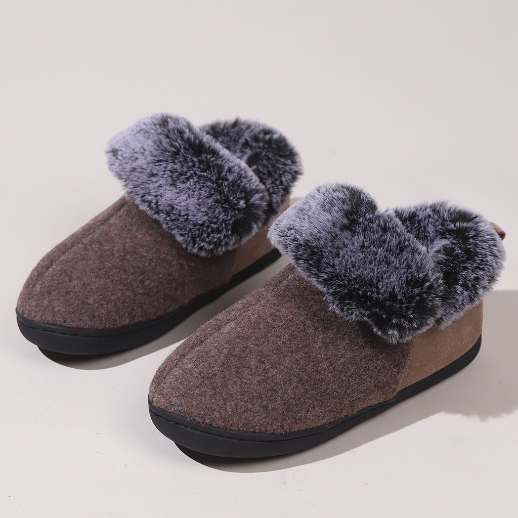 Fur Collar Heel Cotton Shoes
