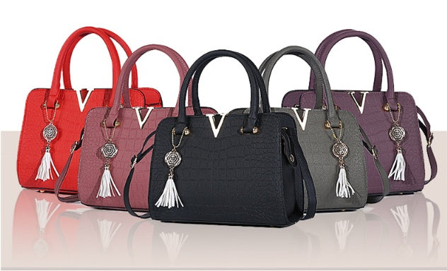 New trend ladies middle-aged slung shoulder mom handbag red bag