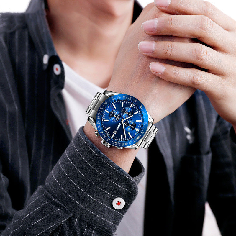 Fashion Men's Watch Outdoor Sports Student Timing Trend Steel Belt Business Men