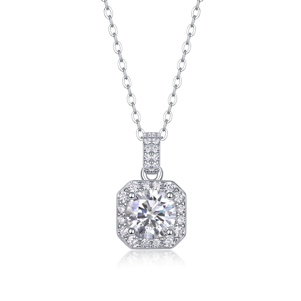 Dawn Light - A Fashionable And Luxurious Diamond Jewelry Pendant Set With 1-carat Moissanite S925 Sterling Silver And Platinum Plating