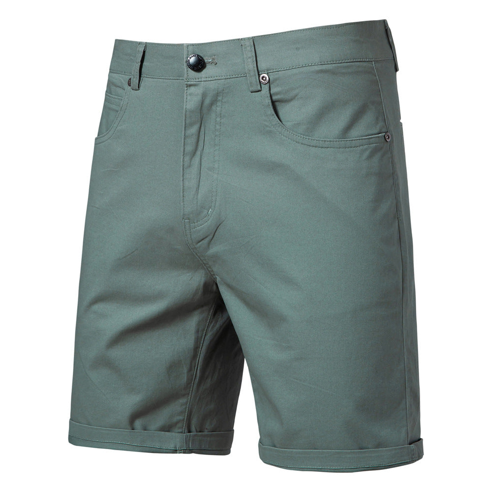Straight Slim Cropped Pants Plus Size Solid Color Men's Clothing