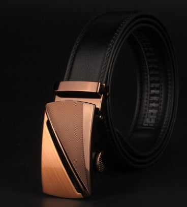 Men's 8 character buckle belt, leather smooth buckle, youth belt, leisure belt, men's Han Banchao