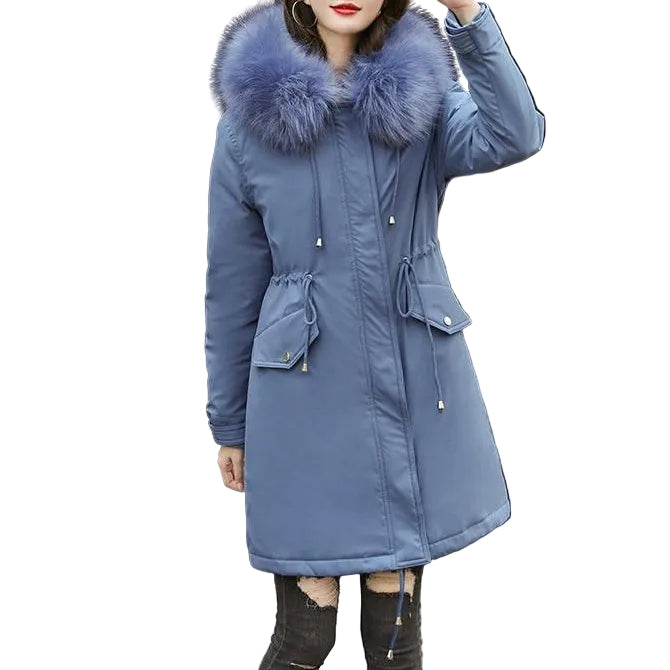 Women's mid-length lamb velvet cotton jacket