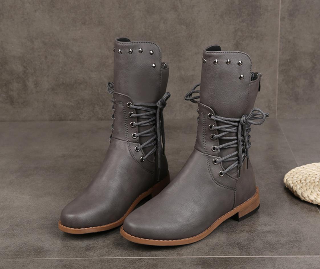 Martin Boots Rivet Plus Size Ladies Boots