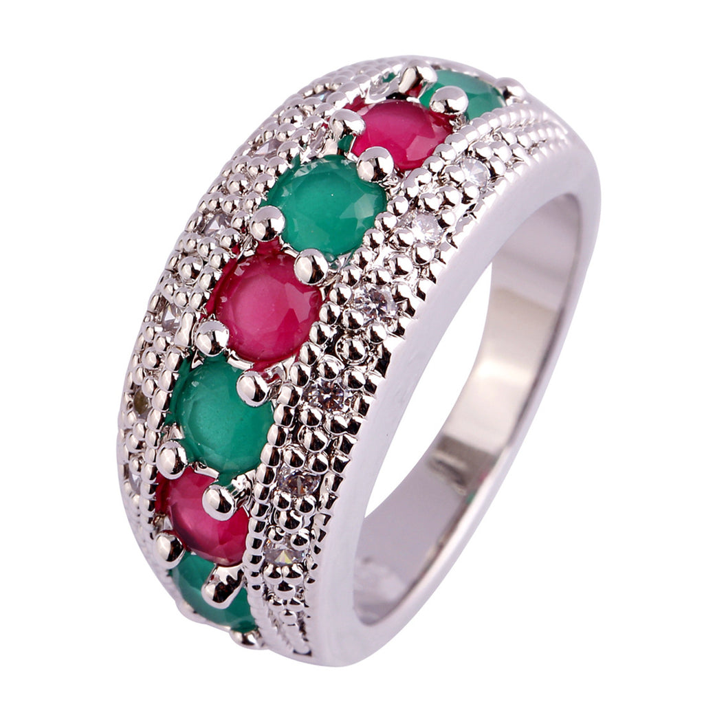 High quality zircon inlaid ring