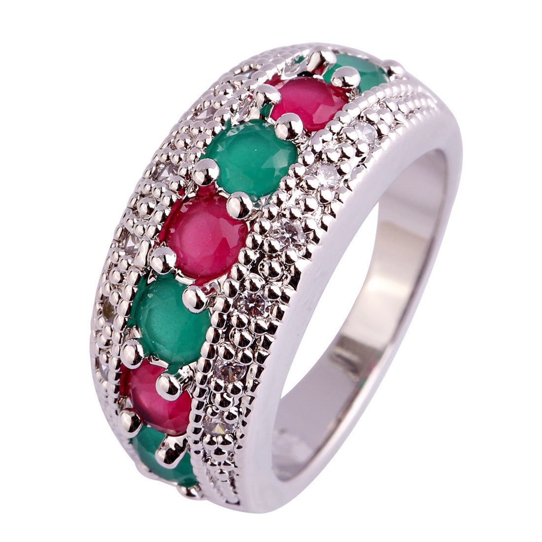 High quality zircon inlaid ring