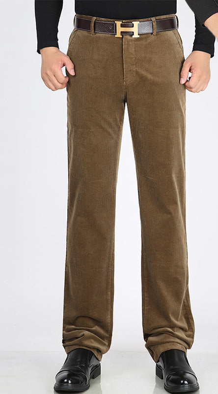 Men's corduroy pants loose and straight