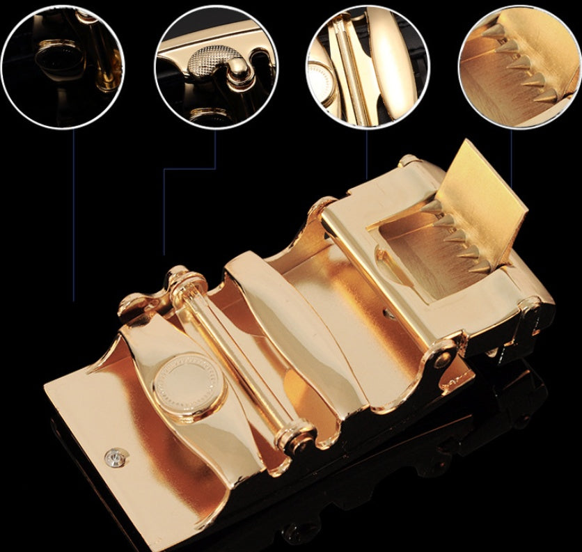 Men's 8 character buckle belt, leather smooth buckle, youth belt, leisure belt, men's Han Banchao