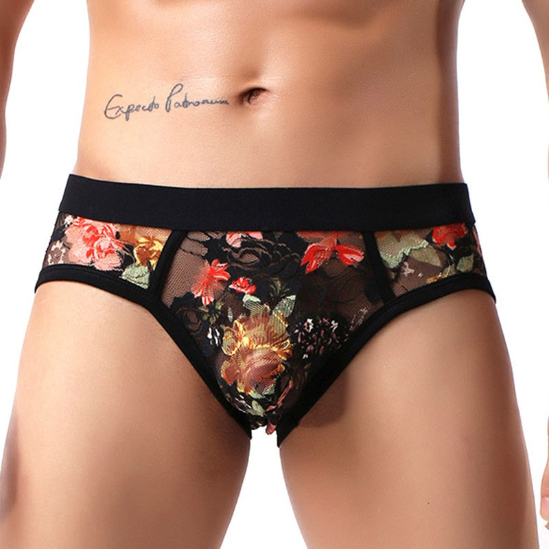 Ice silk transparent lace shorts