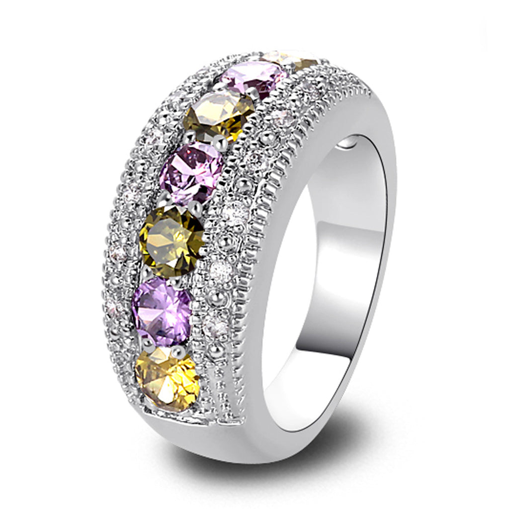 High quality zircon inlaid ring