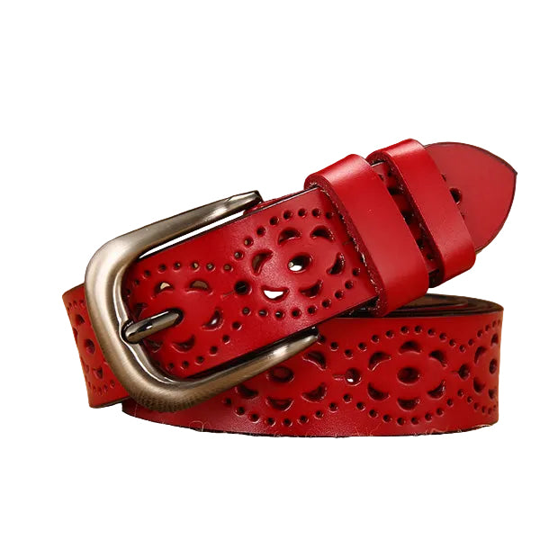 hollow leather belt