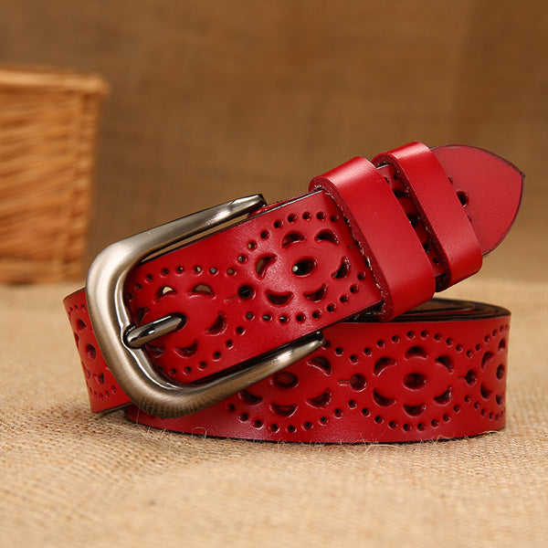 hollow leather belt