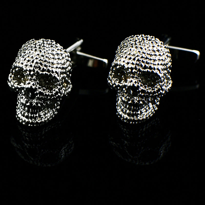 New Skull Head Cufflinks Halloween Ghost Head Cuff Nails French Shirt Cuff Enamel