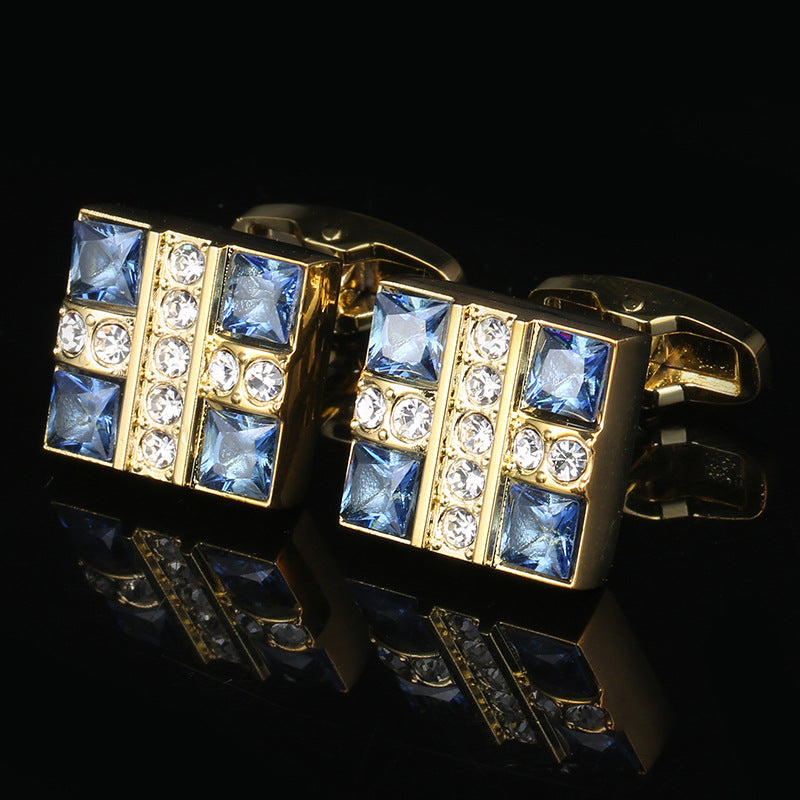 Men’s Blue Crystal French  Cufflinks-Diamond Sadaf Canada