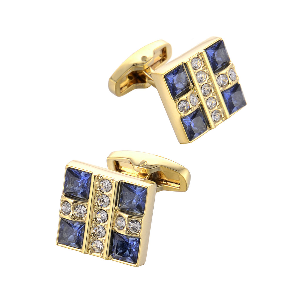 Men’s Blue Crystal French  Cufflinks-Diamond Sadaf Canada