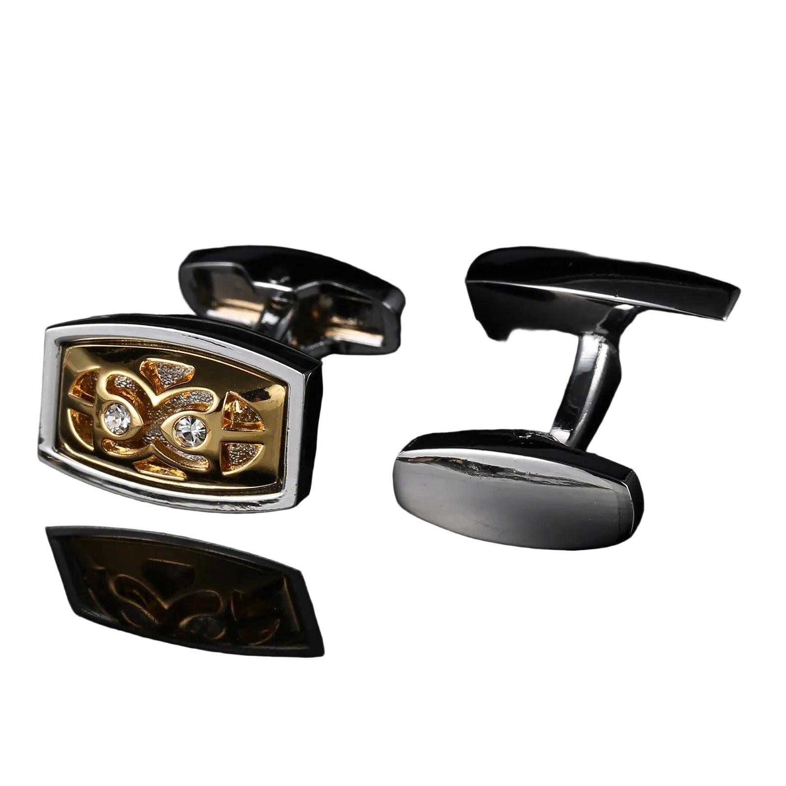 French Cufflinks Gold Hollow Diamond Men's Cuff Buttons