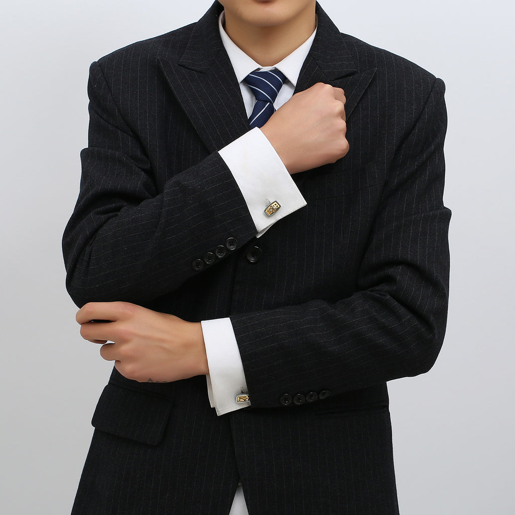 French Cufflinks Gold Hollow Diamond Men's Cuff Buttons