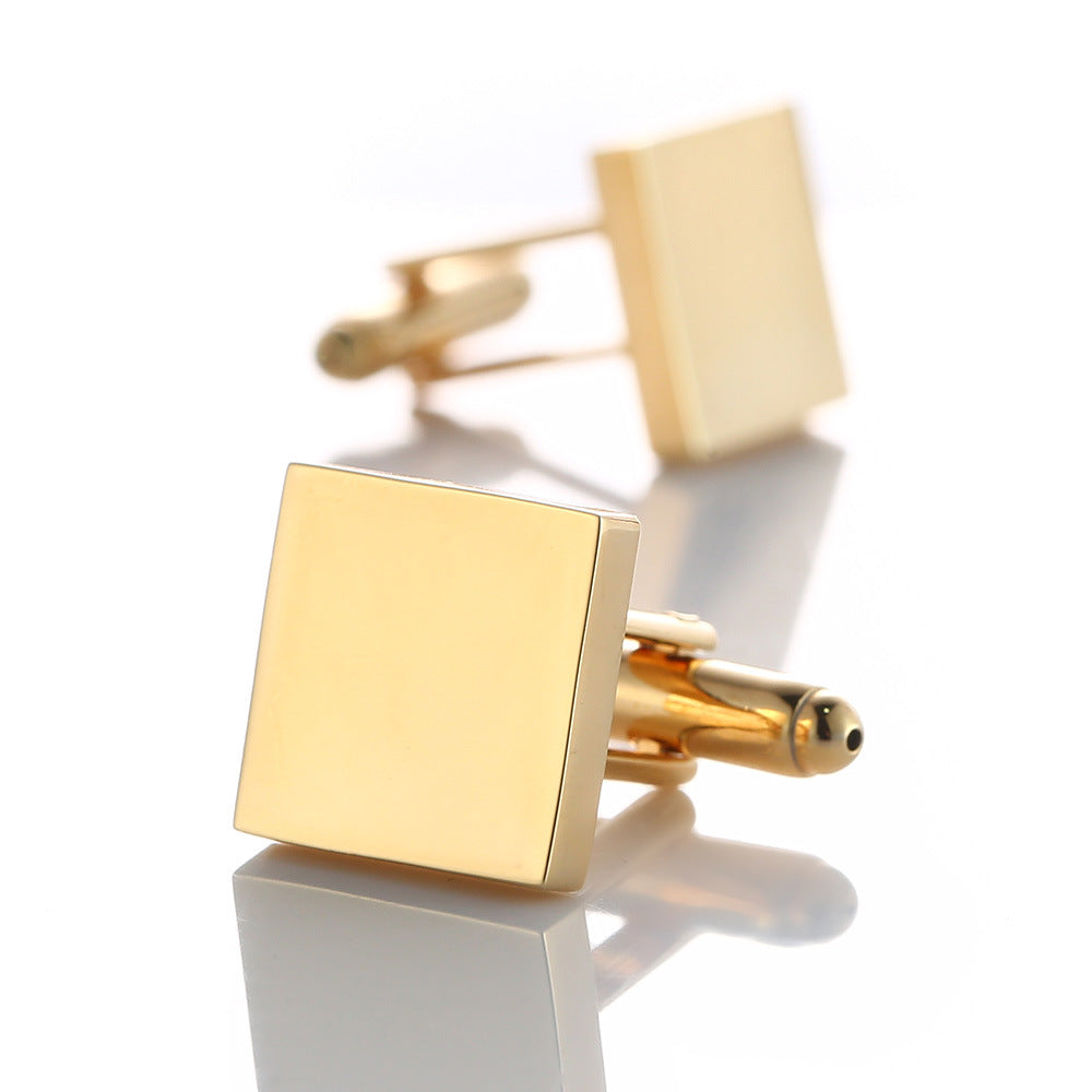 Four Colors Into The High Gloss Surface Can Be Engraved Glossy Gold Cufflinks High Quality