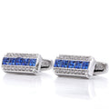 Crystal Cufflinks French Shirt Business Blue and White Two-Tone Diamond Women's Cuff Nails