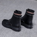 Fashion Martin Boots Mid-heel Increase Sock Boots Lace-up Short Boots