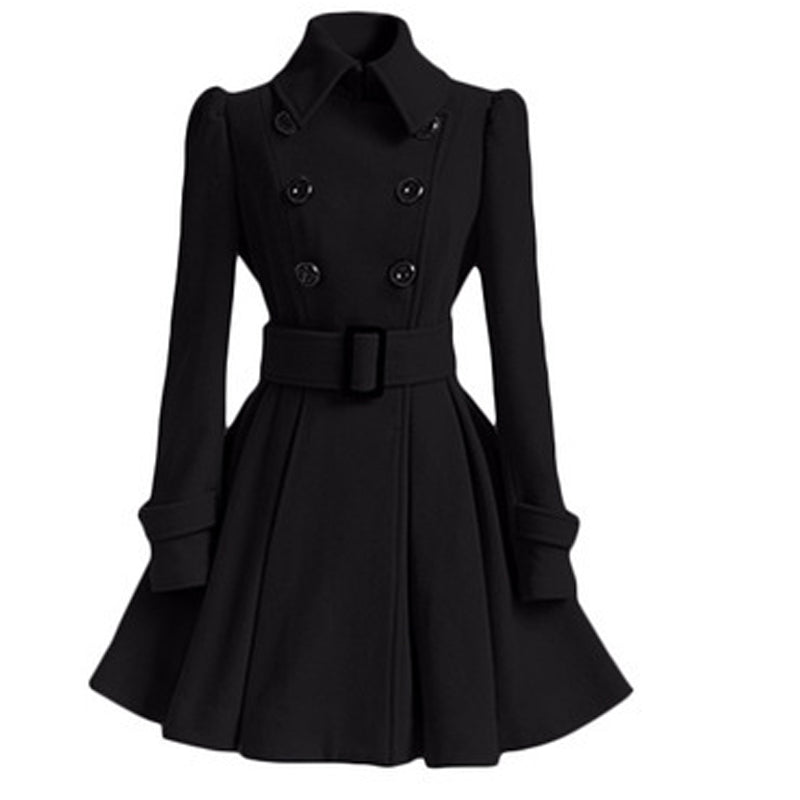 Fashion Slim Long Women's Polyester Fiber  Coat