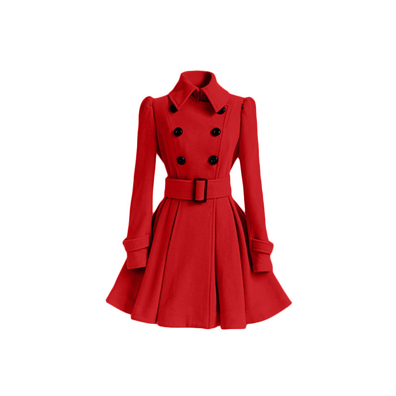Fashion Slim Long Women's Polyester Fiber  Coat