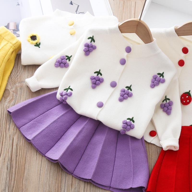 Girls  Sweater Pleated Skirt Two-dress