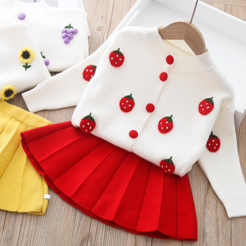 Girls  Sweater Pleated Skirt Two-dress