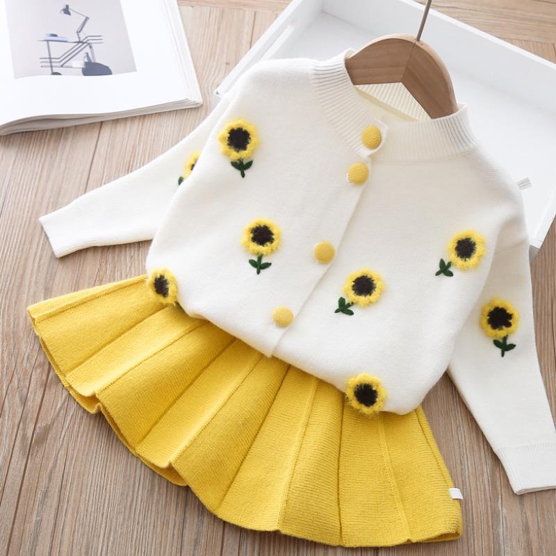 Girls  Sweater Pleated Skirt Two-dress